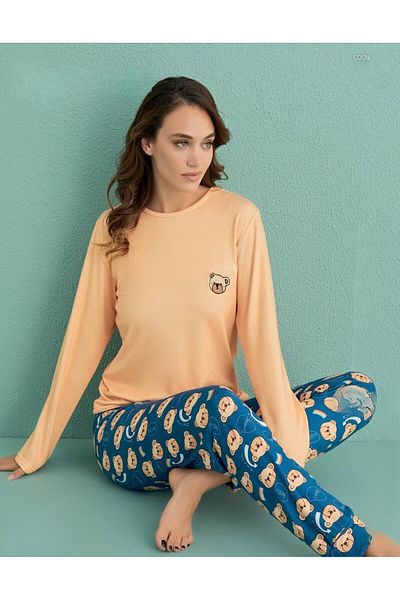 Mihra Women's Crew Neck Thermal Pajama Set 14101/9 - 1 Piece