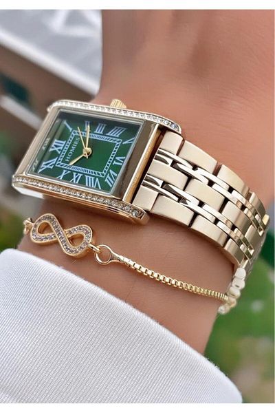 Homies Mrd11496 Gold Color Women's Wristwatch with Bracelet Gift