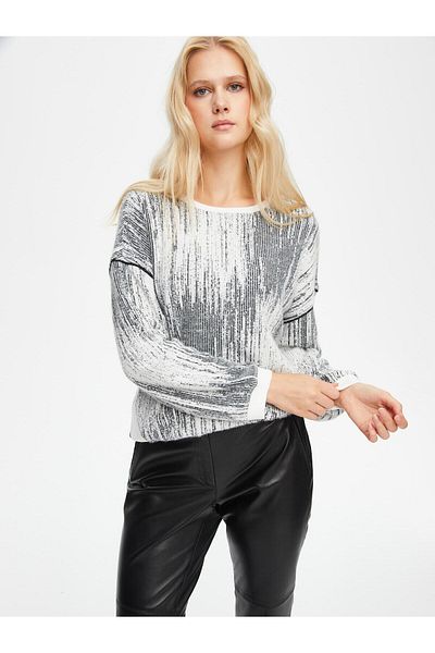 Faik Sönmez Knitwear Look Round Neck Sweatshirt 69511