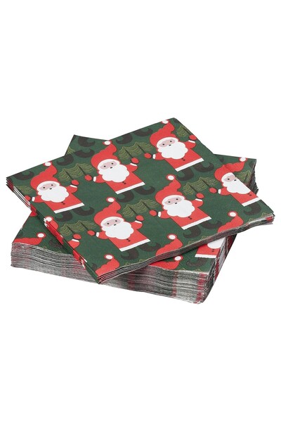 IKEA VINTERFINT desenli peçete, Noel Baba deseni-yeşil