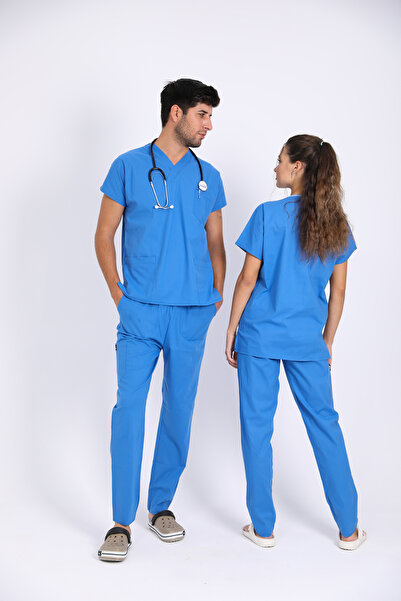 Raven Uniform Uniformă medicală - Costum chirurgical pentru medic și asistent medical, țesătură subțire