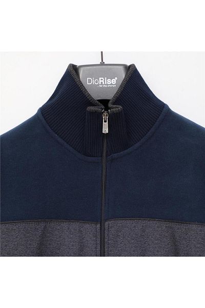 Dio Rise Men's Ribbed Comfort Fit Relaxed Cut Coat - Mts-8014 - Navy Blue