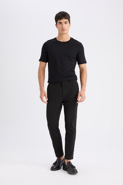 DeFacto Slim Fit Cycling T-shirt - Απλό κοντομάνικο Modal Blended Cotton Basic Collar