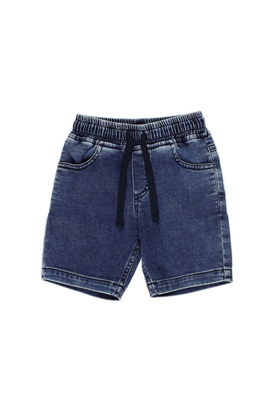 Panço Erkek Bebek Yıkamalı Lacivert Kot Şort