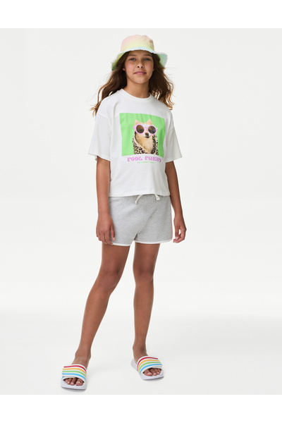 Marks & Spencer Saf Pamuklu Kısa Kollu T-shirt (6-16 YAŞ)