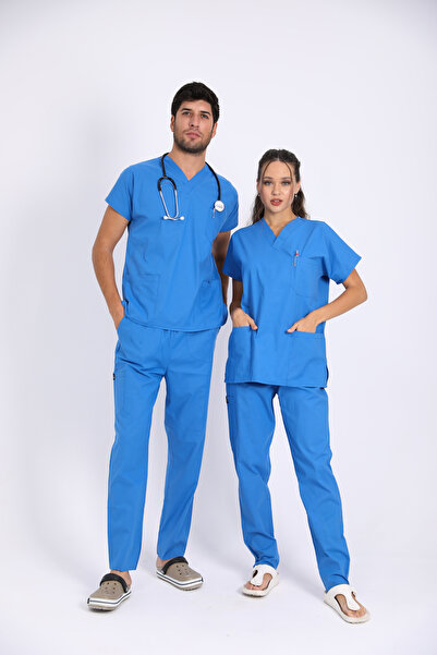 Raven Uniform Uniformă medicală - Costum chirurgical pentru medic și asistent medical, țesătură subțire