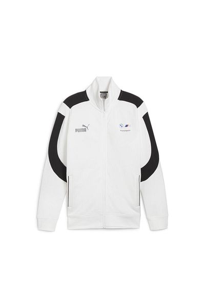 Puma Ανδρικό λευκό φούτερ Bmw Mms Mt7 με φερμουάρ 62413702