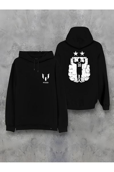 sielta Lionel Messi Football Special Design Front Back Printed Hooded Unisex Sweatshirt Hoodie