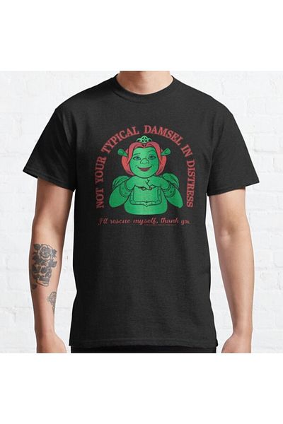 ZOKAWEAR Tricou cu imprimeu unisex Shrek Fiona nu este o domnisoara tipică în dificultate