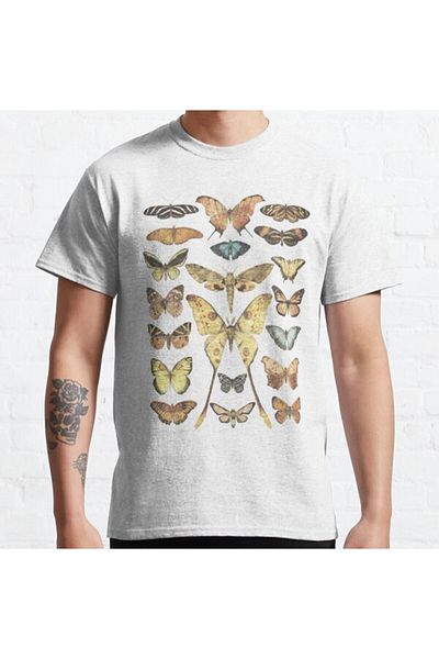 ZOKAWEAR Μπλουζάκι με τυπωμένο σχέδιο Loose Fit Unisex Butterflies And Moths