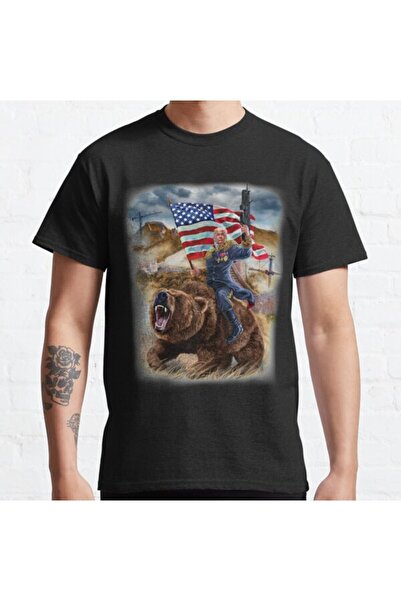 ZOKAWEAR Bol Kalıp Unisex Usa Republican President Donald Trump Building Epic Wall Tasarım Baskılı Tshirt