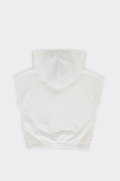 Panço Kız Çocuk Desenli Kanguru Cepli Kapüşonlu Ekru Sweatshirt