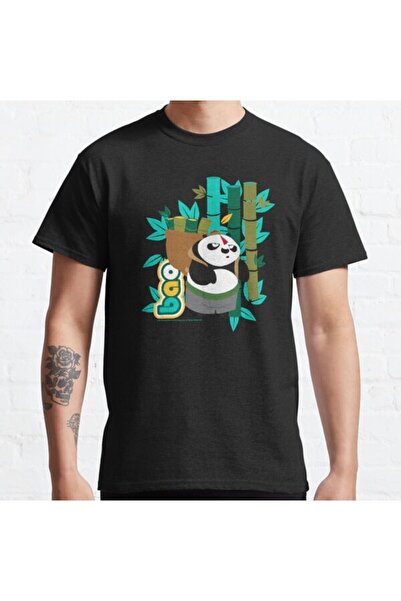ZOKAWEAR Tricou cu imprimeu unisex Kung Fu Panda Po Bao Bamboo, cu potrivire ...