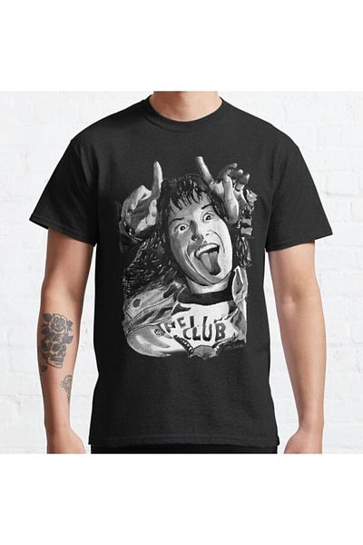 ZOKAWEAR Tricou cu imprimeu unisex Stranger Things Eddie Munson Ink Portrait Design