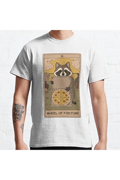 ZOKAWEAR Tricou cu imprimeu unisex, unisex, cu design de tarot, Roata Norocului