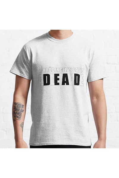 ZOKAWEAR Μπλουζάκι με τυπωμένο μπλουζάκι Loose Fit Unisex Schrodinger Cat Is Dead/alive Design
