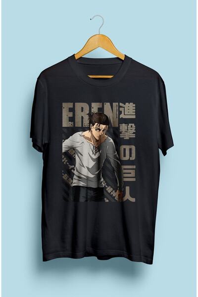 ZOKAWEAR Attack On Titan Eren Yeaeger Tricou cu design imprimat cu personaje ...