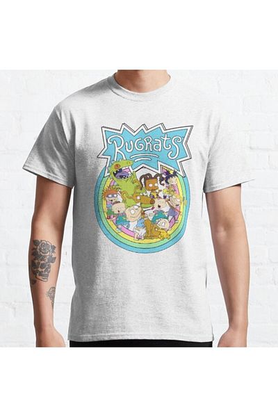 ZOKAWEAR Tricou cu imprimeu unisex, unisex, cu cerc în curcubeu, în grup, cu design de poster retro