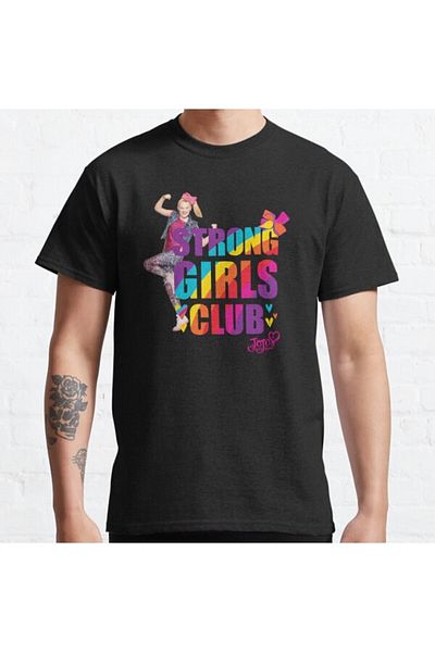 ZOKAWEAR Tricou cu imprimeu Jojo Siwa Strong Girls Club unisex - Design portret Rainbow Flex