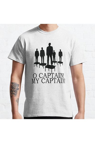 ZOKAWEAR Tricou cu imprimeu unisex Dead Poets Society O Captain My Captain