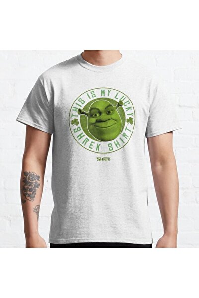 ZOKAWEAR Тениска с щампа „Шрек“ с широка кройка и принт „Денят на Свети Патри...