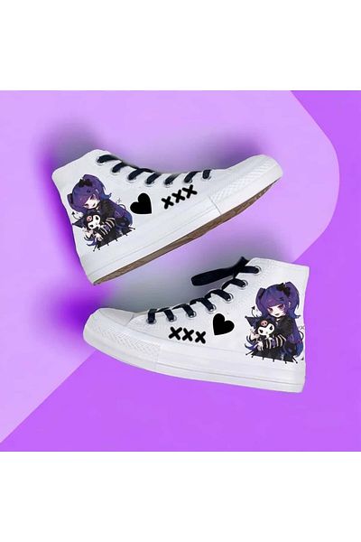 archiepet nou design special xxx cu inimă neagră cu păr mov pantofi pentru copii