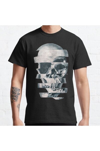 ZOKAWEAR Μπλουζάκι Unisex Glitch Skull Mono Printed - Loose Fit