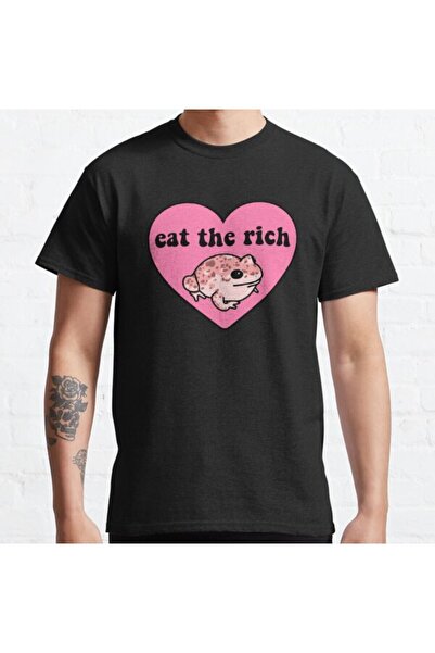 ZOKAWEAR Široka unisex majica Eat The Rich Frog Design Štampano