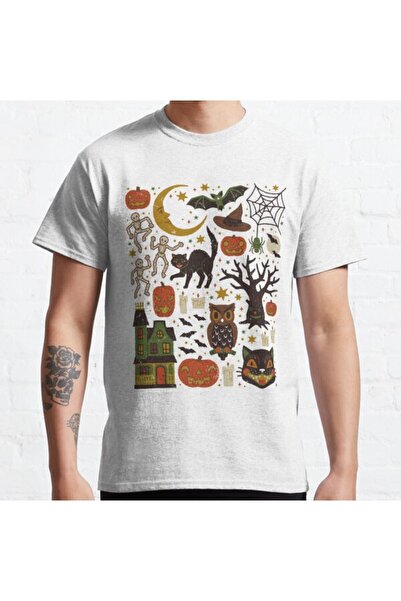ZOKAWEAR Большой размер Унісекс Вінтажний Хеллоуїн Дизайн Принт Футболка