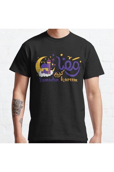 ZOKAWEAR Tricou cu imprimeu unisex Ramadan Mubarak Kareem cu decor largi Desi...