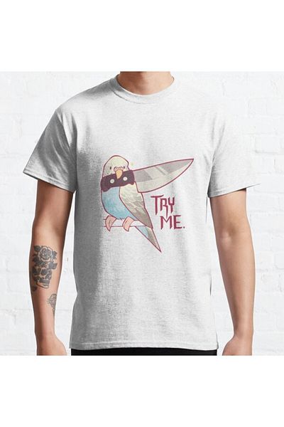 ZOKAWEAR Loose Fit Unisex Female Budgies Are Scary Design εμπριμέ μπλουζάκι