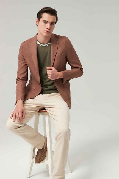 Twn Slim Fit Mink Dobby υφασμάτινο μπουφάν