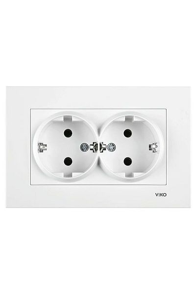 VİKO Viko Karre Double Grounded Socket White 90967056