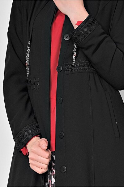 Alvina Lace Embroidered Hidden Button Overcoat 1463