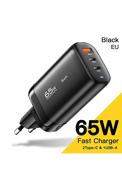 Choice شاحن Essager أسود اللون بقوة 65 واط بتقنية GaN ومنفذ USB من النوع C لأ...