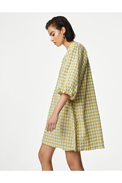 Marks & Spencer Ekose Desenli Mini Elbise