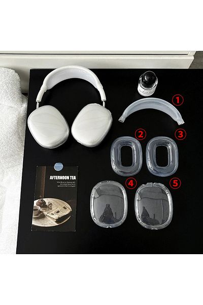 Choice For Airpods Max 5 In 1 Set 5 In 1 Transparent Protective Case For Airpods Max Silicone Clear Headpho