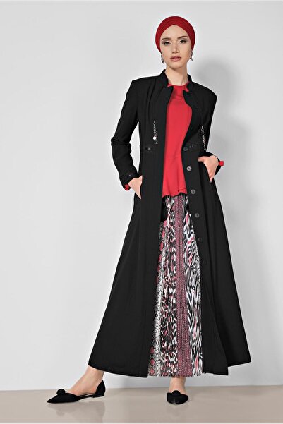 Alvina Lace Embroidered Hidden Button Overcoat 1463