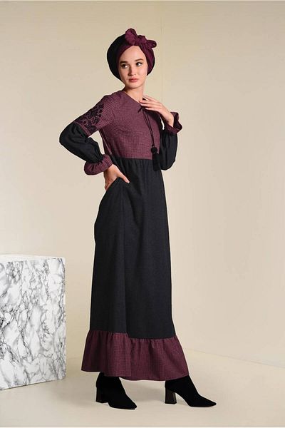 Alvina 4605 Μοντέλο Κεντημένο και Φούντες Φόρεμα