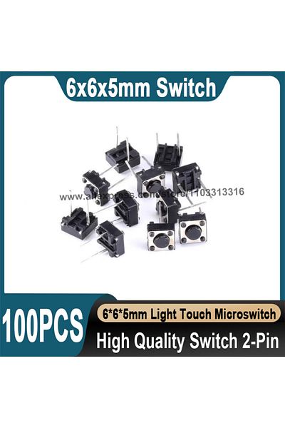 Choice 100Pcs 6x6x5mm Micro Switch Touch Switch For 6*6*5mm DIP-2PIN Micro Touch Switch