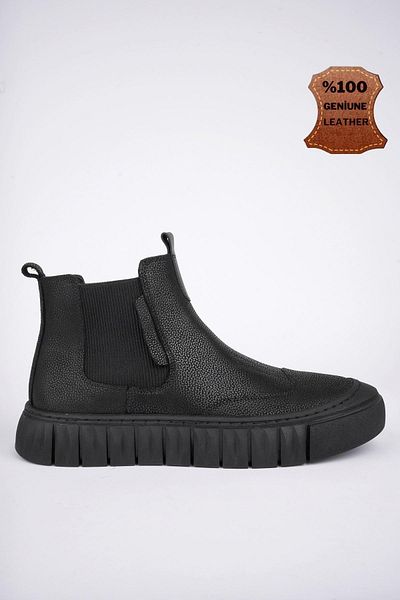 MUGGO Ανδρικές casual μπότες με χοντρή σόλα από γνήσιο δέρμα με εγγύηση Rush