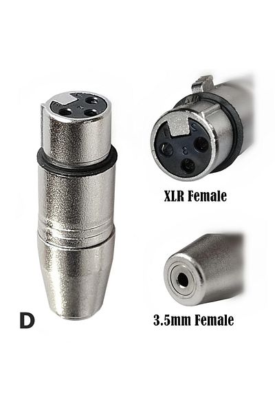 Choice 1 قطعة محول D 1 قطعة مقبس أنثى Xlr 3 سنون إلى 3.5 مم أنثى وذكر 1/8 بوصة Trs ميكروفون ستيريو صغير أنثى