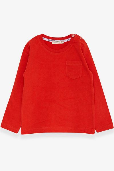 Breeze Baby Boy Long Sleeve T-Shirt with Pockets 9 Months-3 Years, Orange