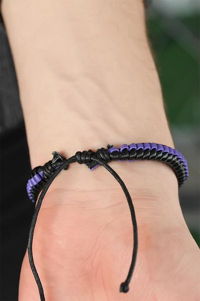 SeyCey.co Purple Leather Men's Bracelet