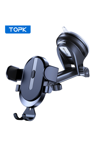 Choice حامل هاتف سيارة TOPK أسود [شفط ومشبك مُحسّنان] حامل هاتف محمول عالمي ق...
