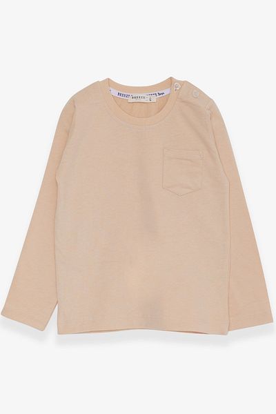 Breeze Baby Boy Long Sleeve T-Shirt with Pockets 9 Months-3 Years, Beige