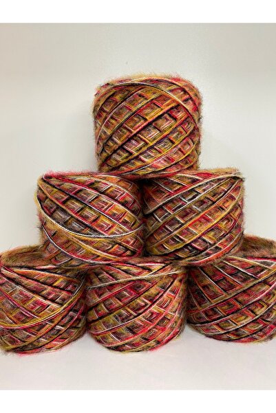 göçer 600gr Moher Acrilic - Plasă vizuală multicoloră și cu sclipici