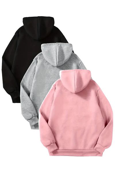 Karatopak Hanorac oversize unisex din 3 piese cu glugă și buzunar cangur