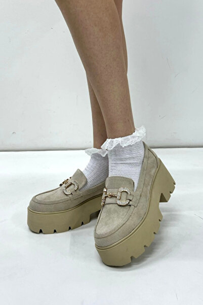 inizio Bej Süet Tokalı Loafer P9060