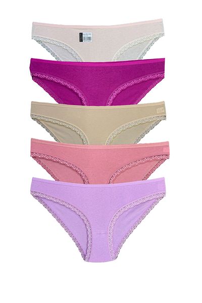 ExLove Exl01 - Women's Lace Cotton Panties Set of 5